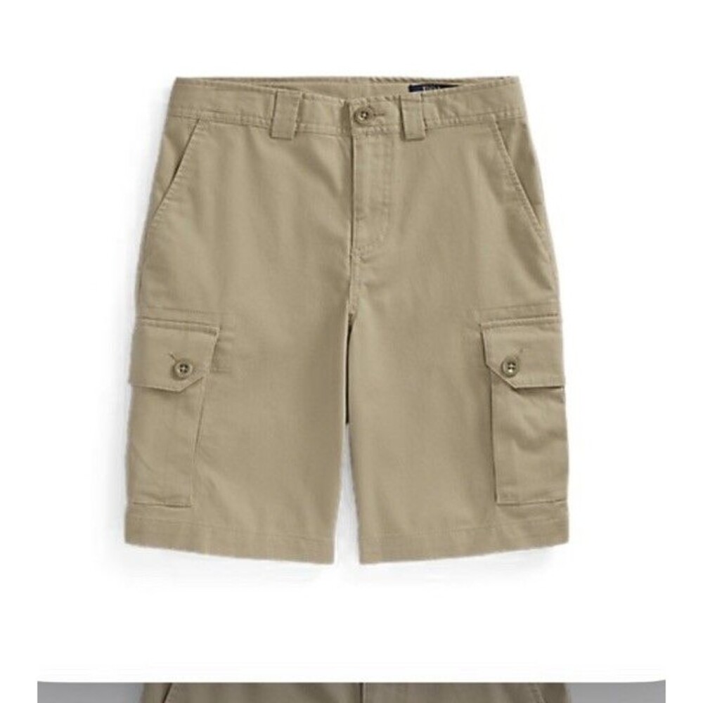 Ralph Lauren Boys Kids Twill Cargo Khaki Shorts Size 14